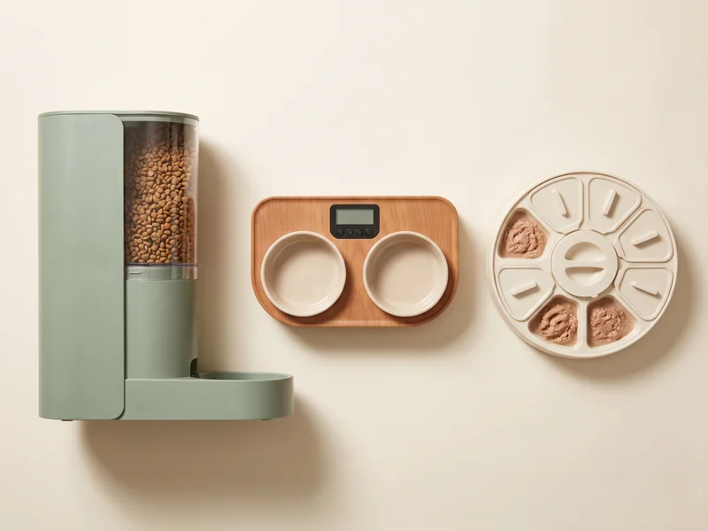 Three generic feeder formats for dry and wet food
