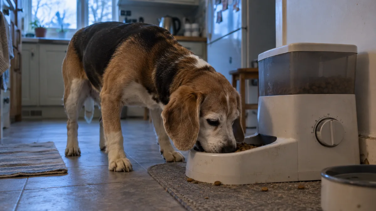 Programmable timed automatic dog feeder