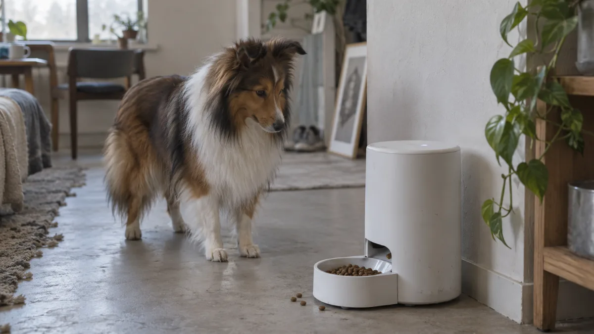 Smart automatic dog feeder controlled by an app